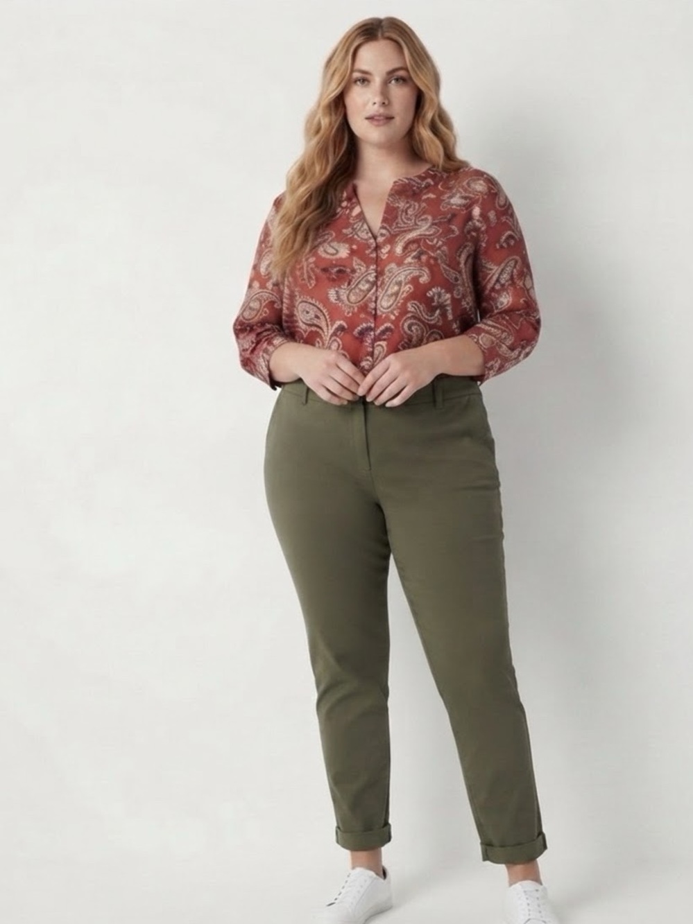 Liz Claiborne-Plus Emma Womens Mid Rise Slim Fit Ankle Pant